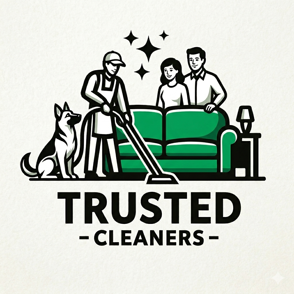 Trusted Cleaners pig mascot on sofa